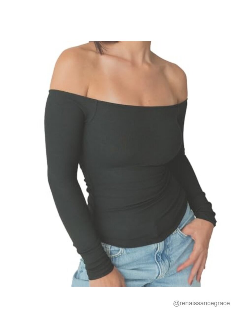 Off Shoulder Brami Tank Top Ribbed Stretch Built-In Padding